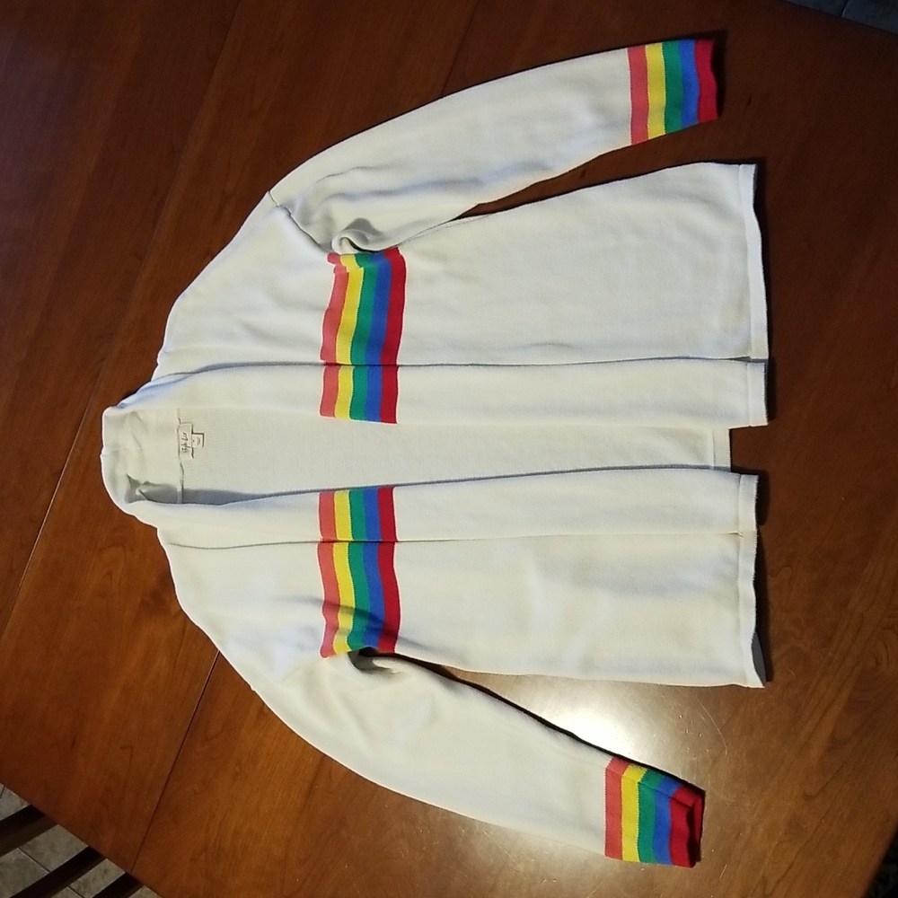 STYLE & CO Rainbow Accent Cardigan Med
